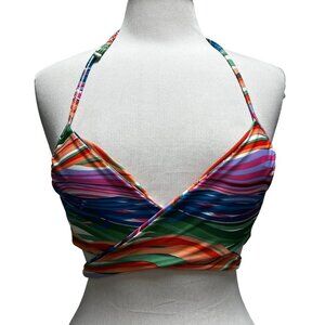 New US Urban Sea Halter Wrap Bikini Top Small Bra Fit Underwire Swimsuit NWOT